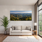 Panoramablick Auf Berge Grüne Landschaft Ruhe Natur Spring Sommer