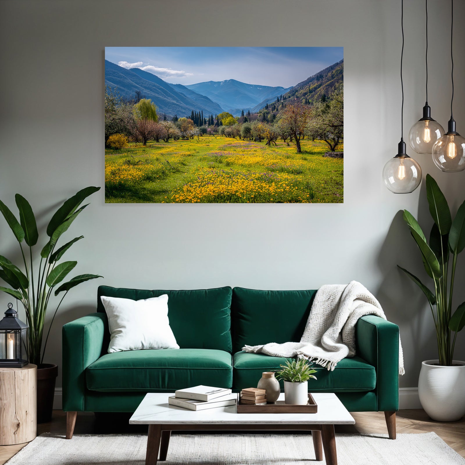 Rolle Hügel Und Bluhende Blumen Landschaft Spring
