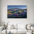 Ruhige Landschaft Bergige Hügel Bunte Blumen Sommer