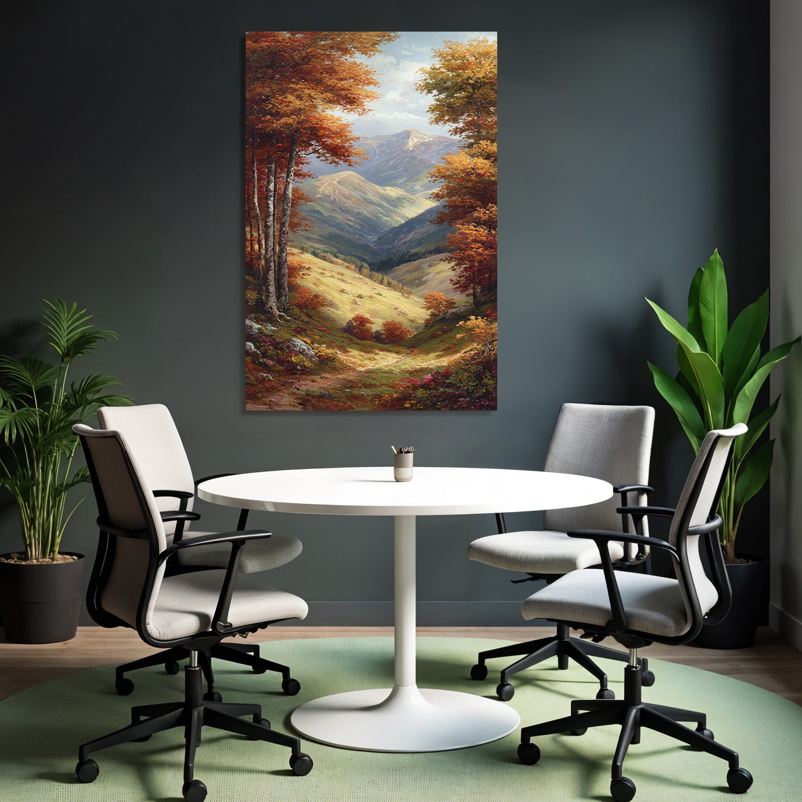 Landschaft Mit Bäumen Und Bergen