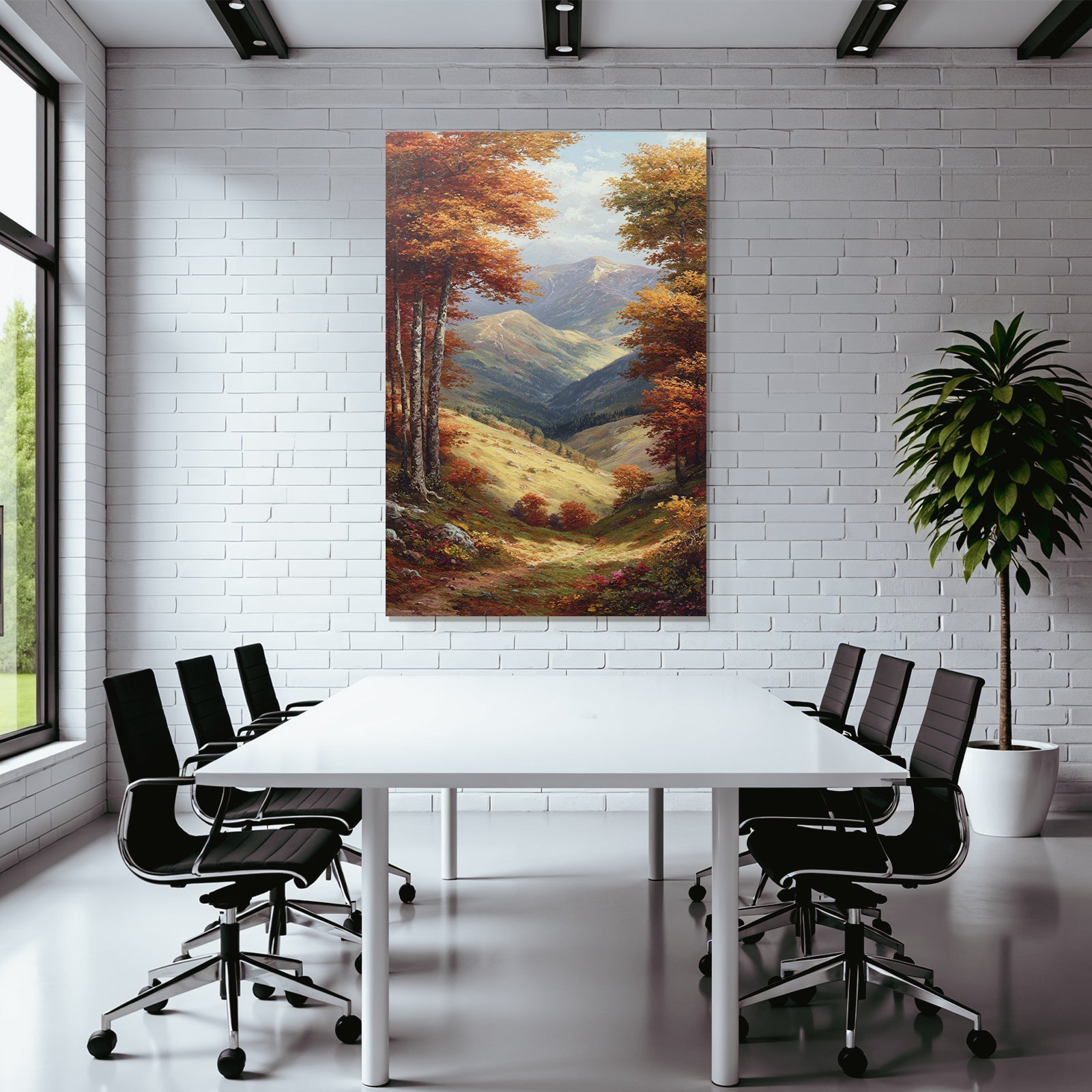 Landschaft Mit Bäumen Und Bergen
