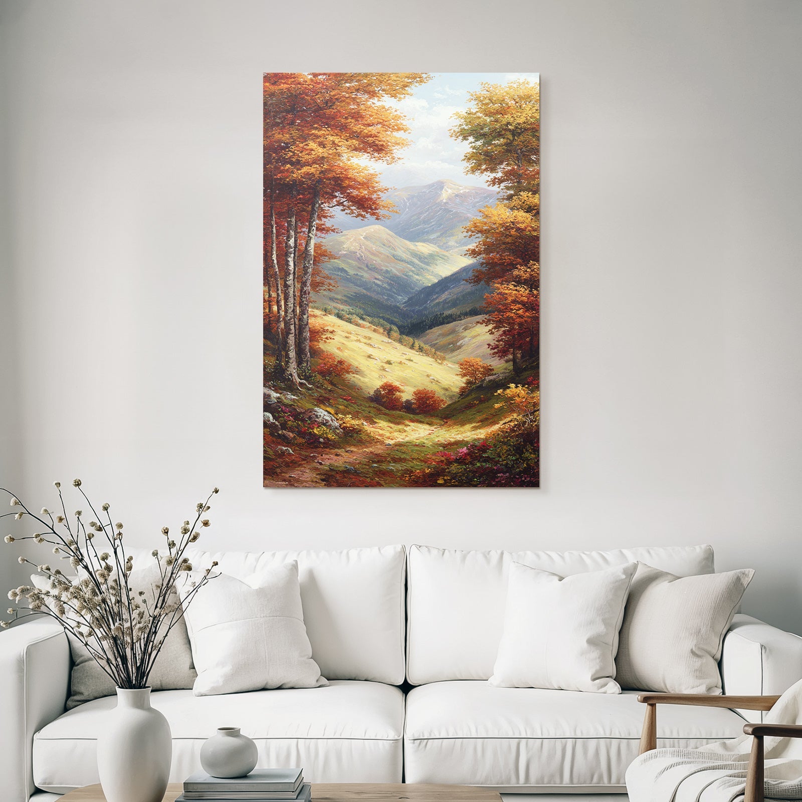 Landschaft Mit Bäumen Und Bergen