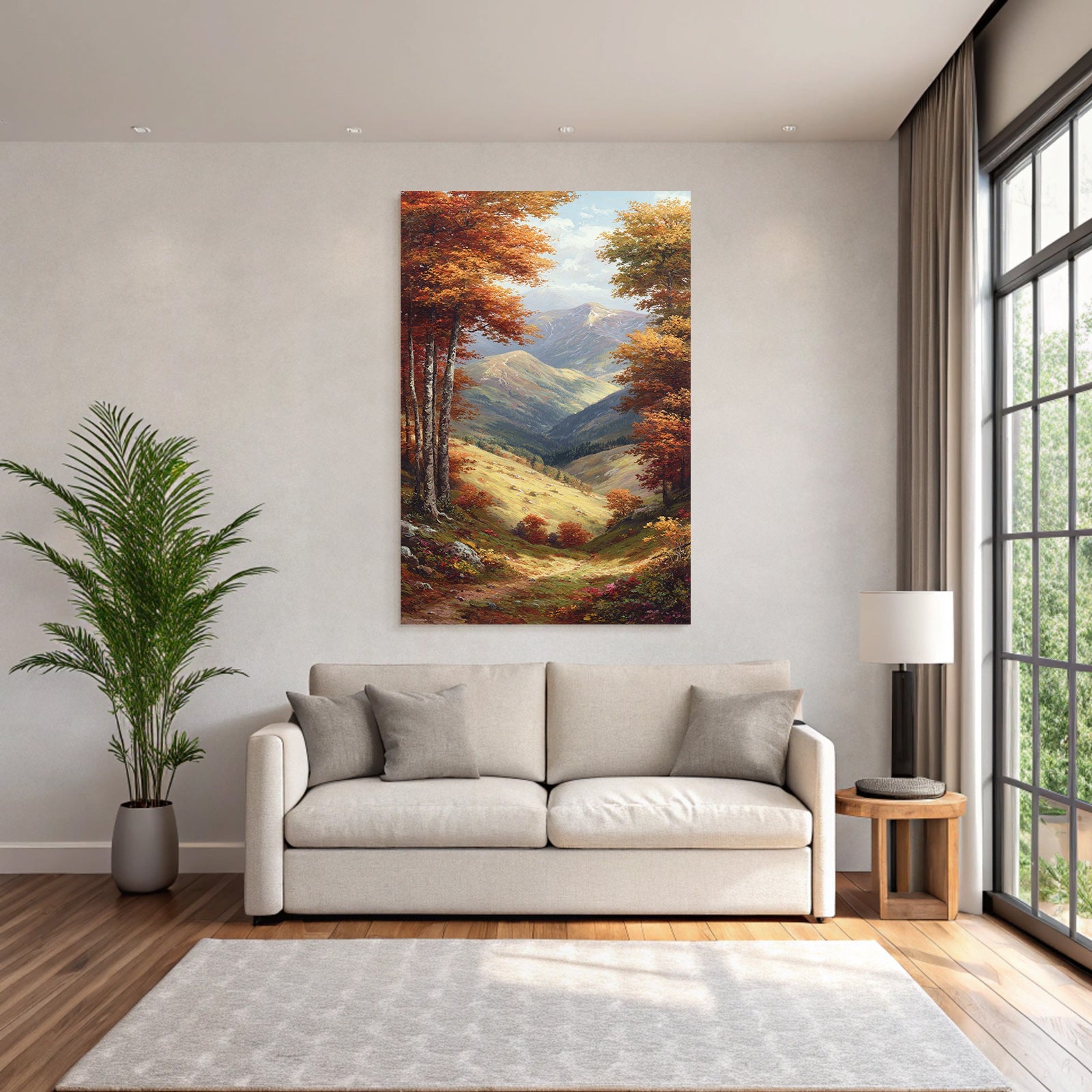 Landschaft Mit Bäumen Und Bergen
