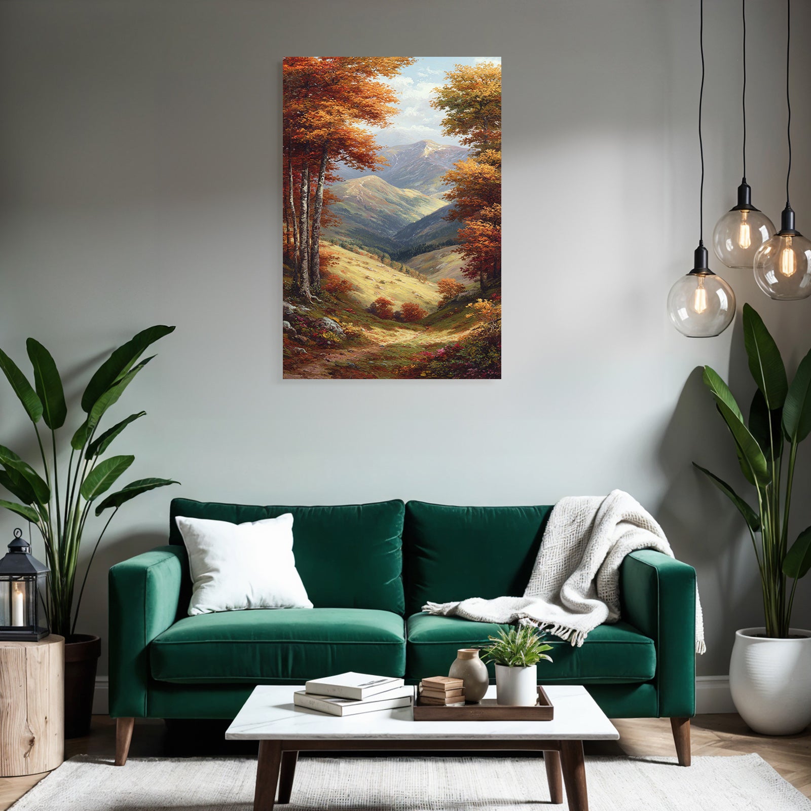 Landschaft Mit Bäumen Und Bergen