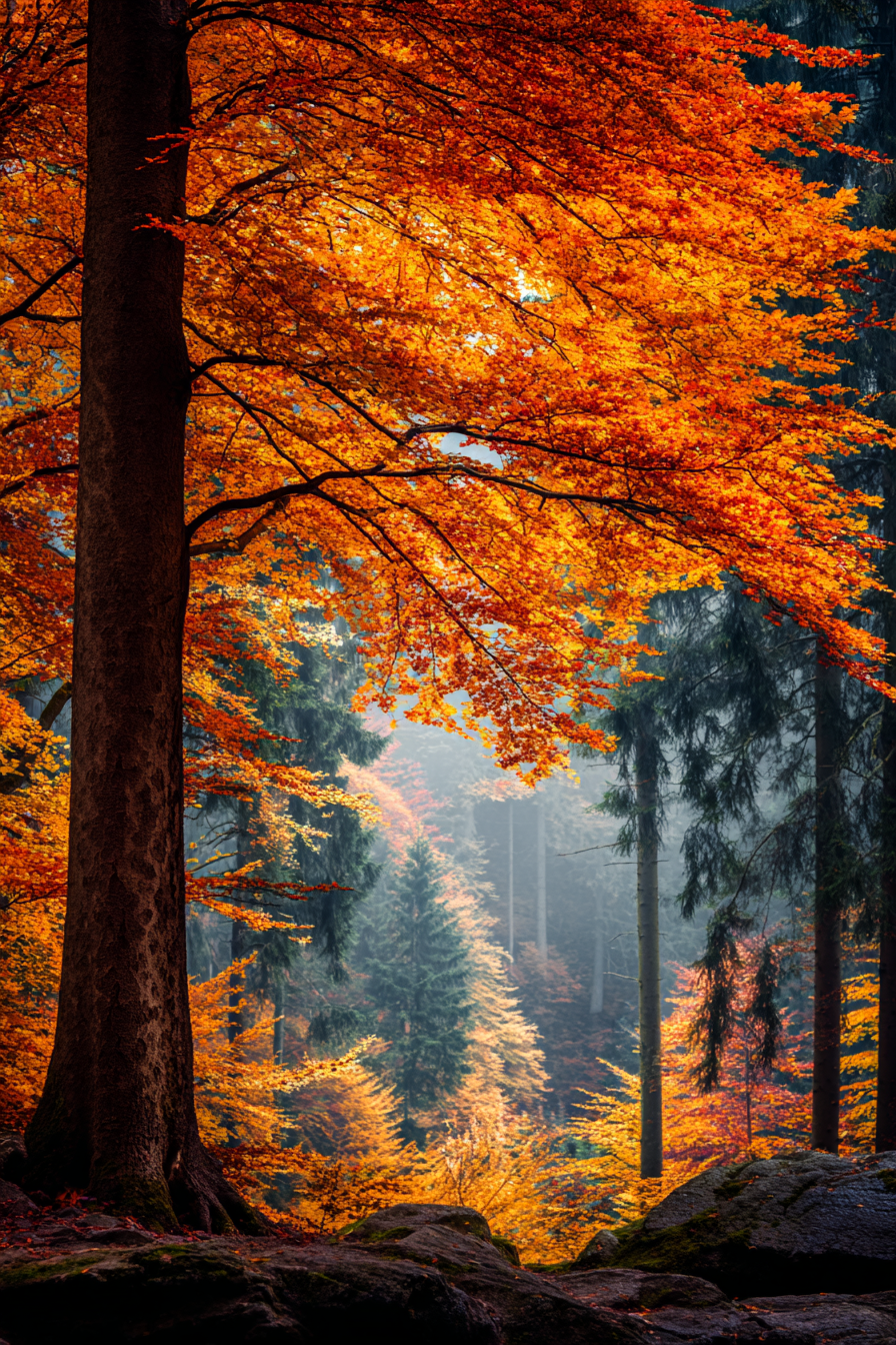 Licher Wald Mit Bunten Blättern | Herbst | Jahreszeiten