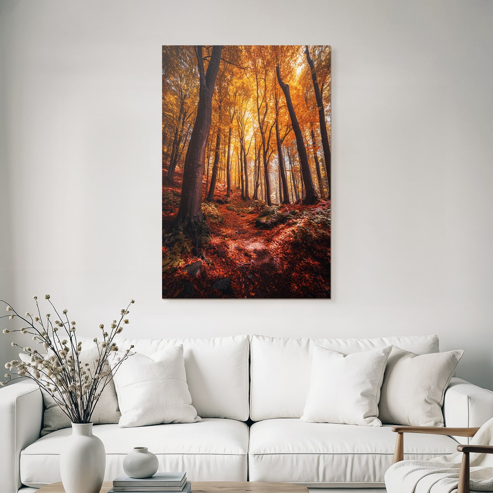 Licher Wald Mit Bunten Blättern Und Stille Trail
