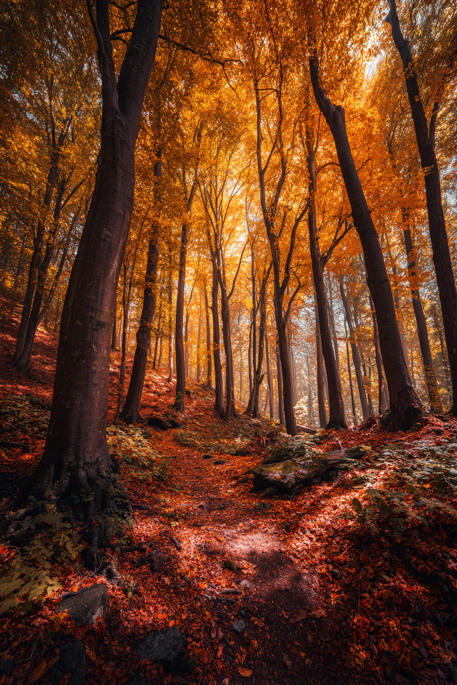 Licher Wald Mit Bunten Blättern Und Stille Trail | Herbst | Jahreszeiten