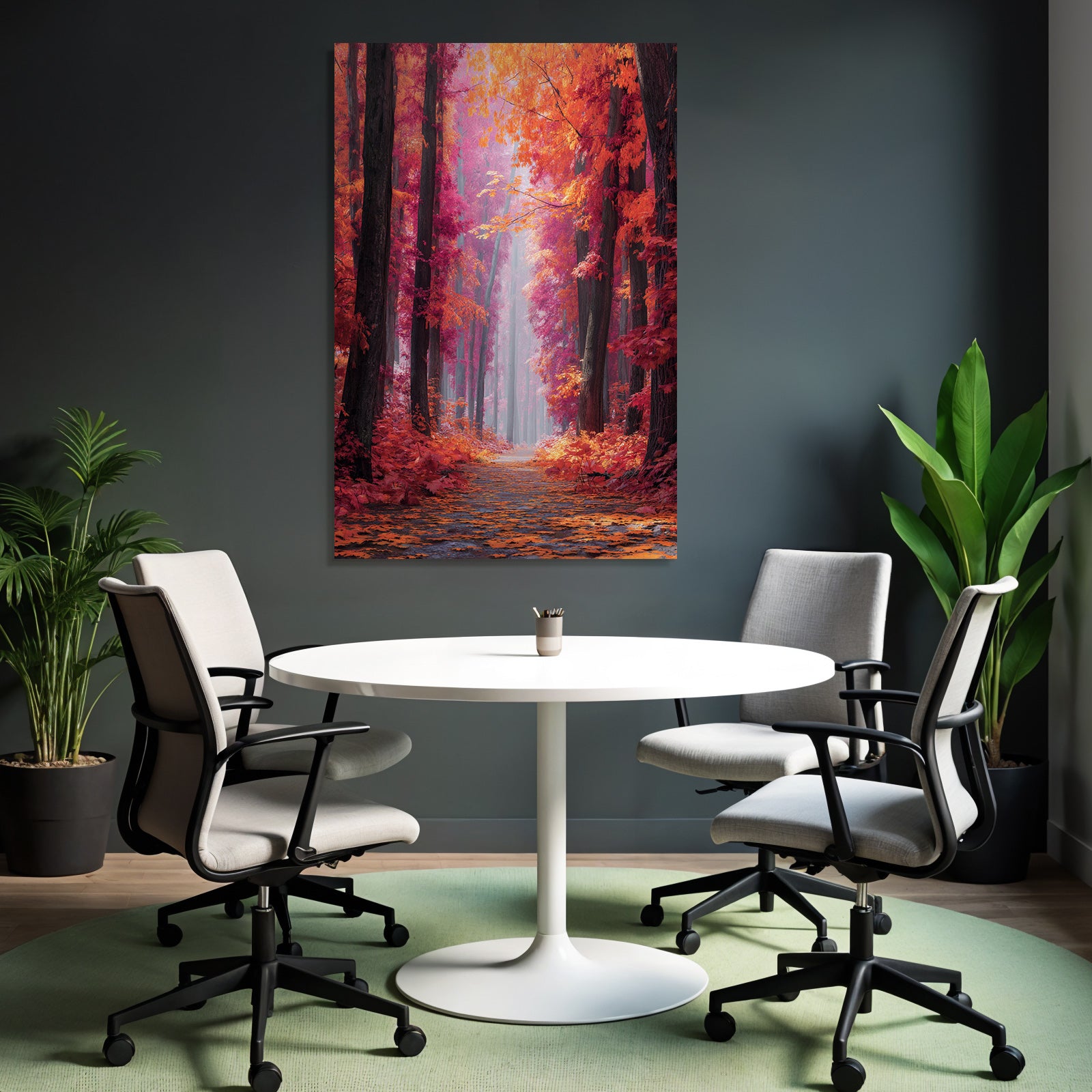 Licher Wald Mit Bunten Laubbaumen Pfade Und Traumhaftem Licht