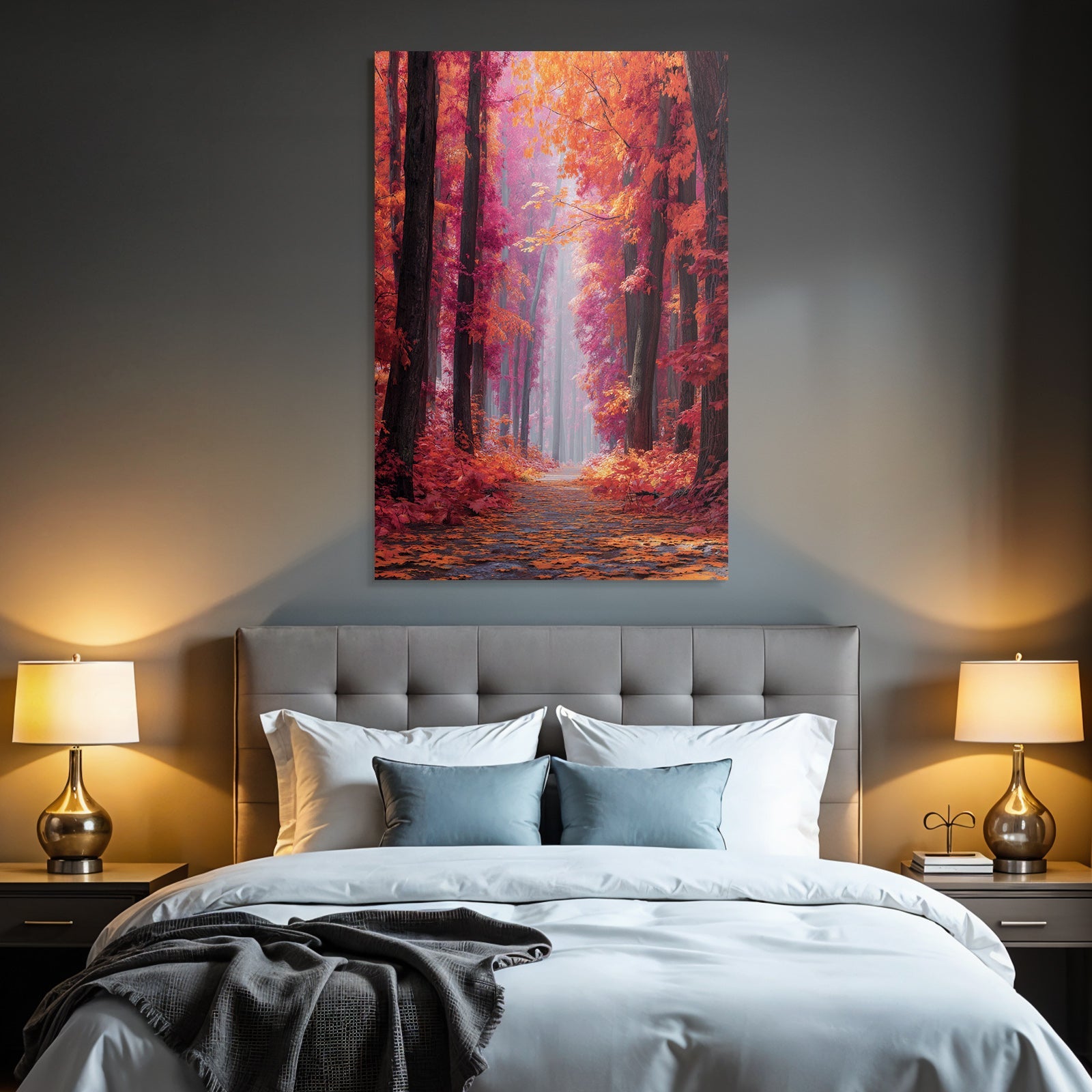 Licher Wald Mit Bunten Laubbaumen Pfade Und Traumhaftem Licht