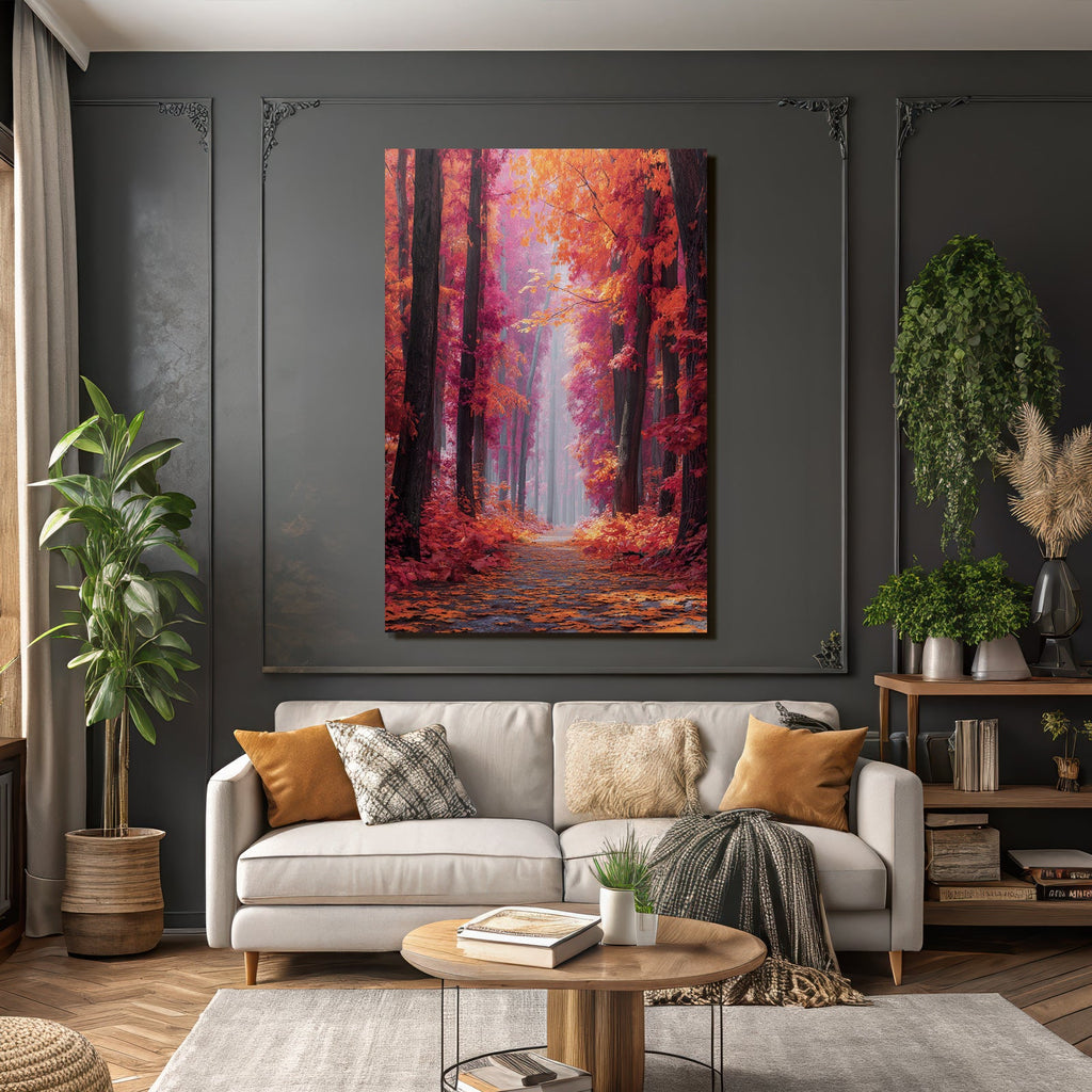 Licher Wald Mit Bunten Laubbaumen Pfade Und Traumhaftem Licht