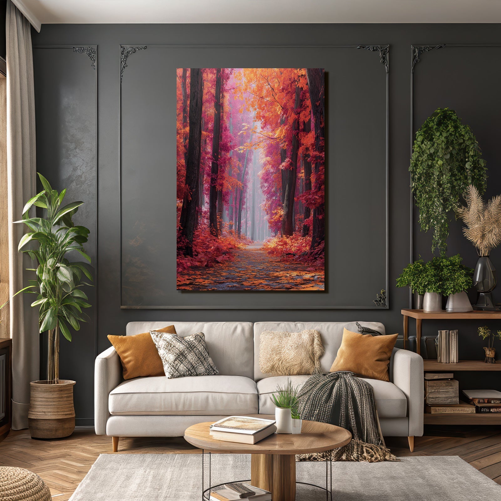 Licher Wald Mit Bunten Laubbaumen Pfade Und Traumhaftem Licht
