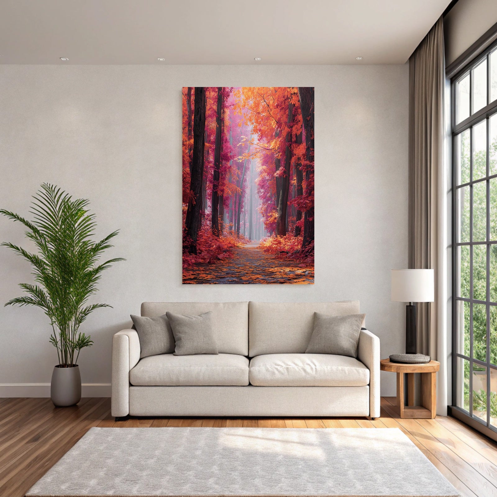 Licher Wald Mit Bunten Laubbaumen Pfade Und Traumhaftem Licht