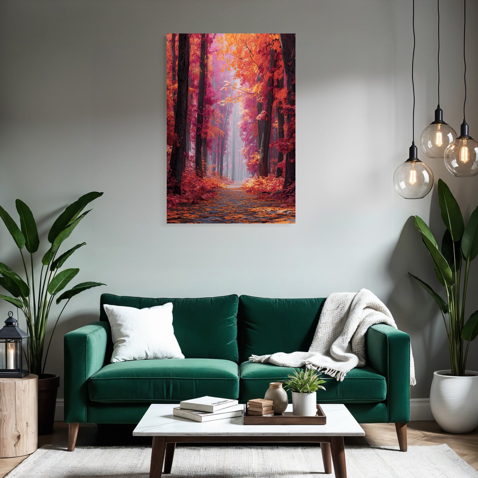Licher Wald Mit Bunten Laubbaumen Pfade Und Traumhaftem Licht