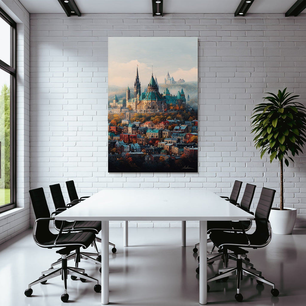 Malerische Stadt Mit Burg Hübsche Häuser Im
