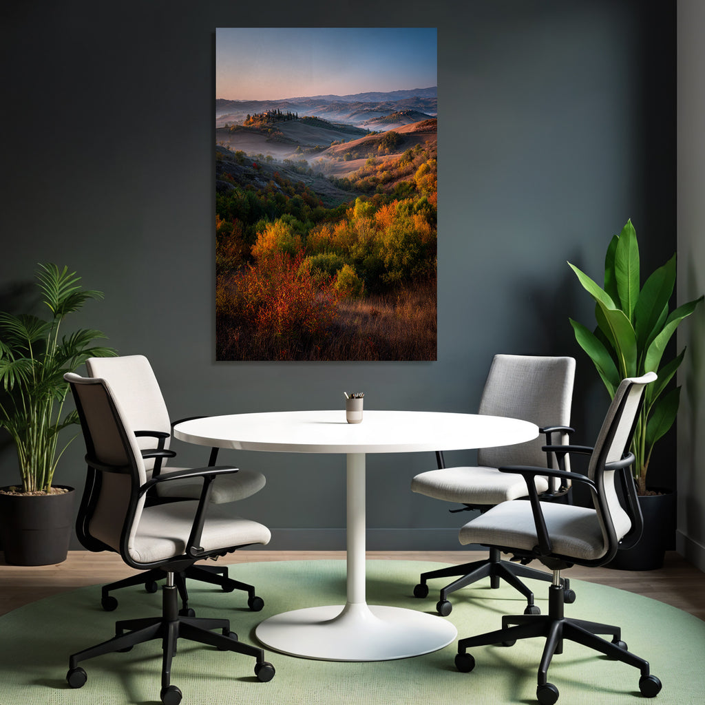 Wunderschöne Landschaft Mit Farben Und Nebel