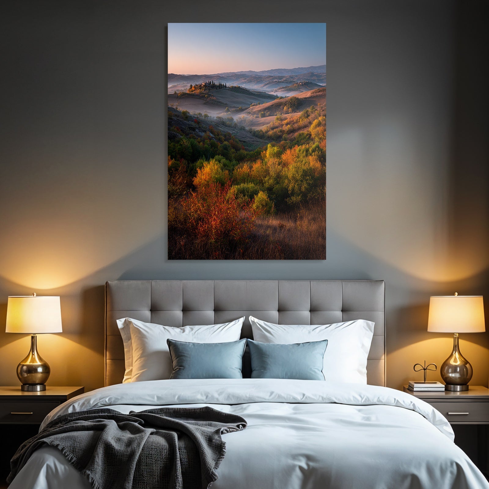 Wunderschöne Landschaft Mit Farben Und Nebel