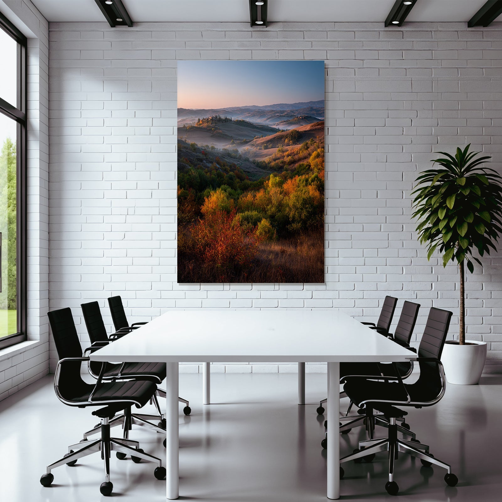 Wunderschöne Landschaft Mit Farben Und Nebel