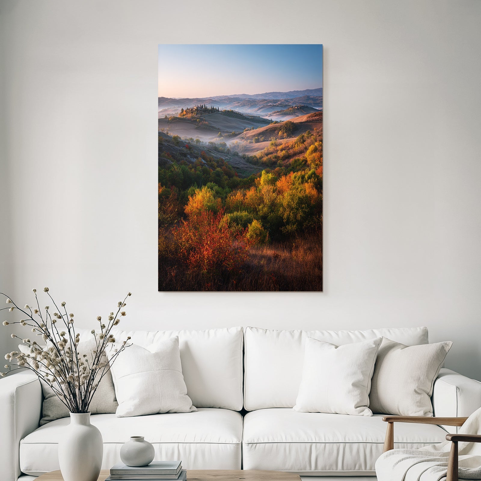 Wunderschöne Landschaft Mit Farben Und Nebel
