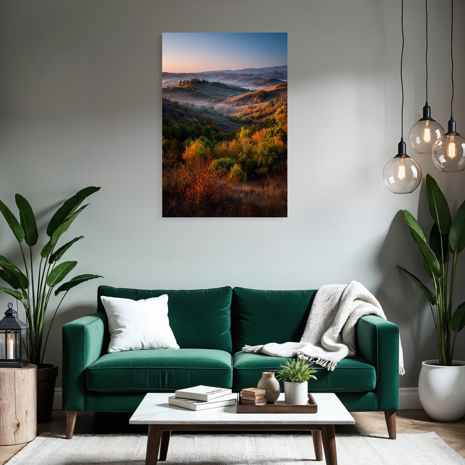 Wunderschöne Landschaft Mit Farben Und Nebel