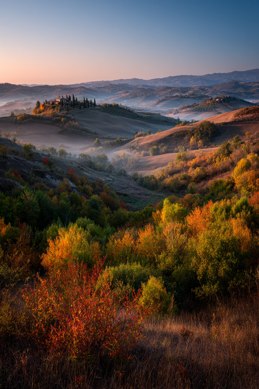 Wunderschöne Landschaft Mit Farben Und Nebel | Herbst | Jahreszeiten