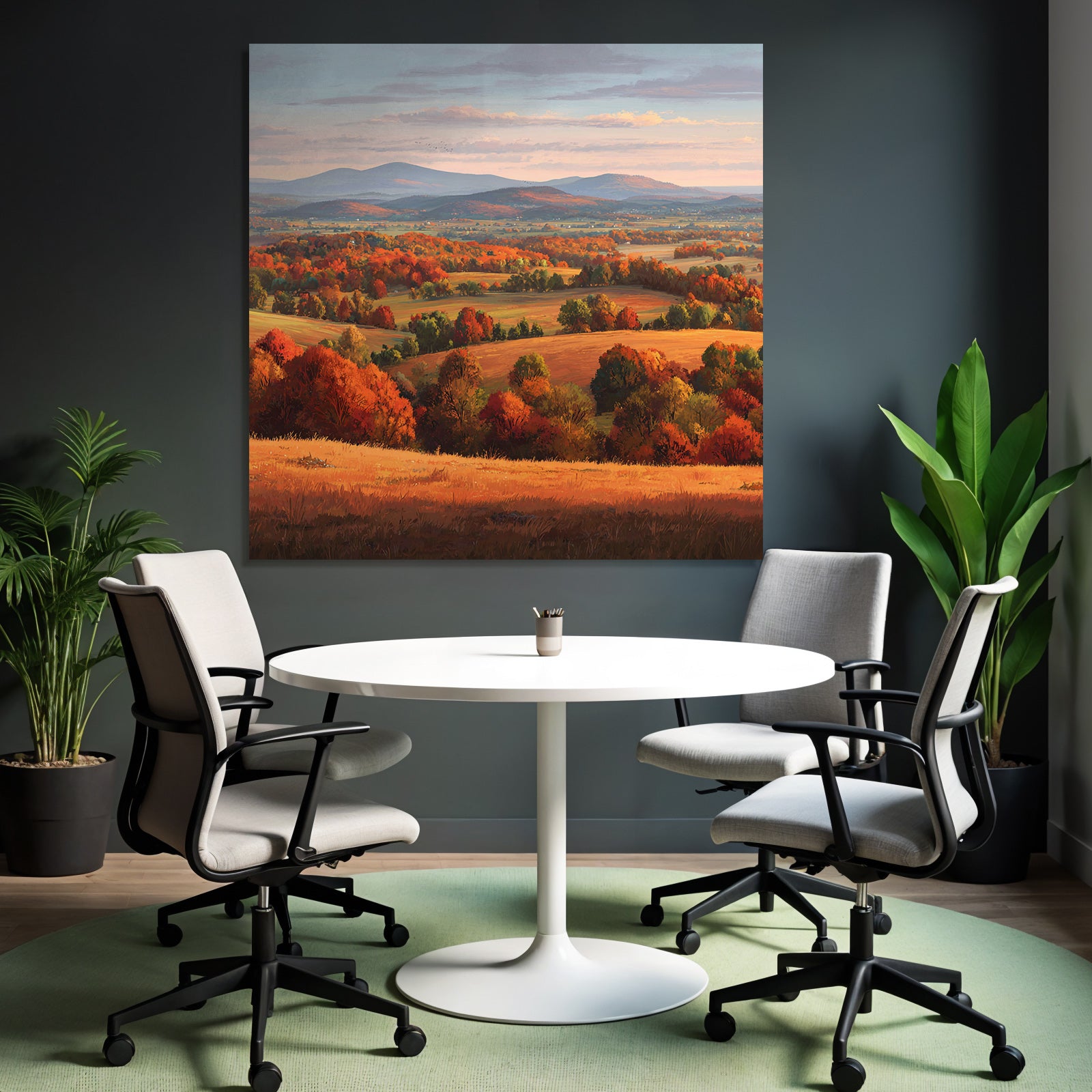 Landschaft Bunte Bäume Hügel Und Berge