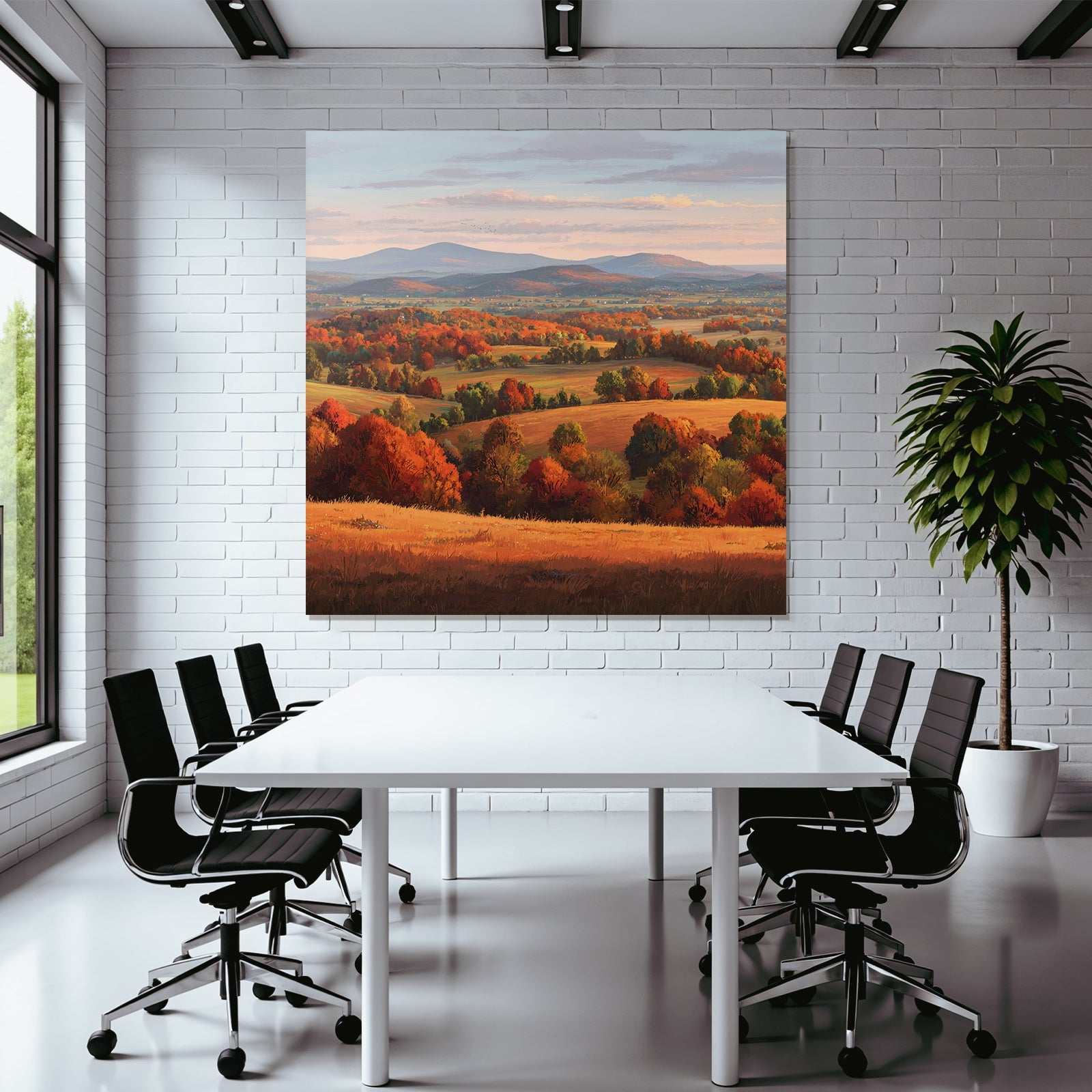 Landschaft Bunte Bäume Hügel Und Berge
