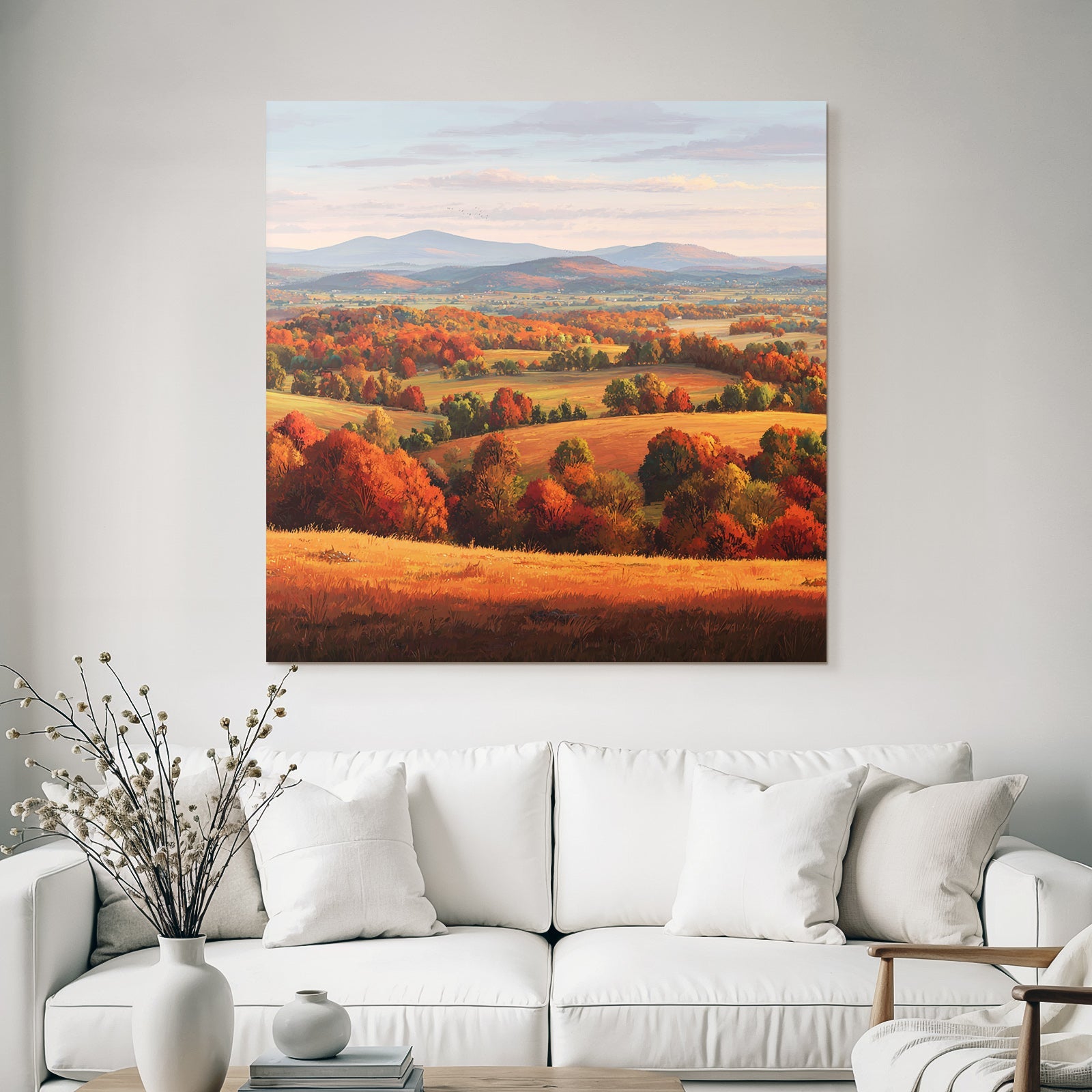 Landschaft Bunte Bäume Hügel Und Berge