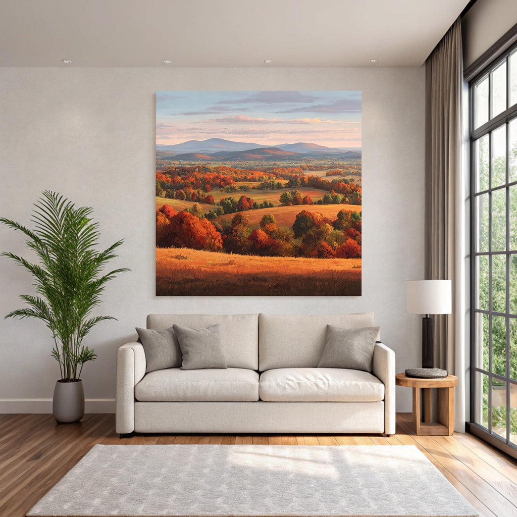 Landschaft Bunte Bäume Hügel Und Berge
