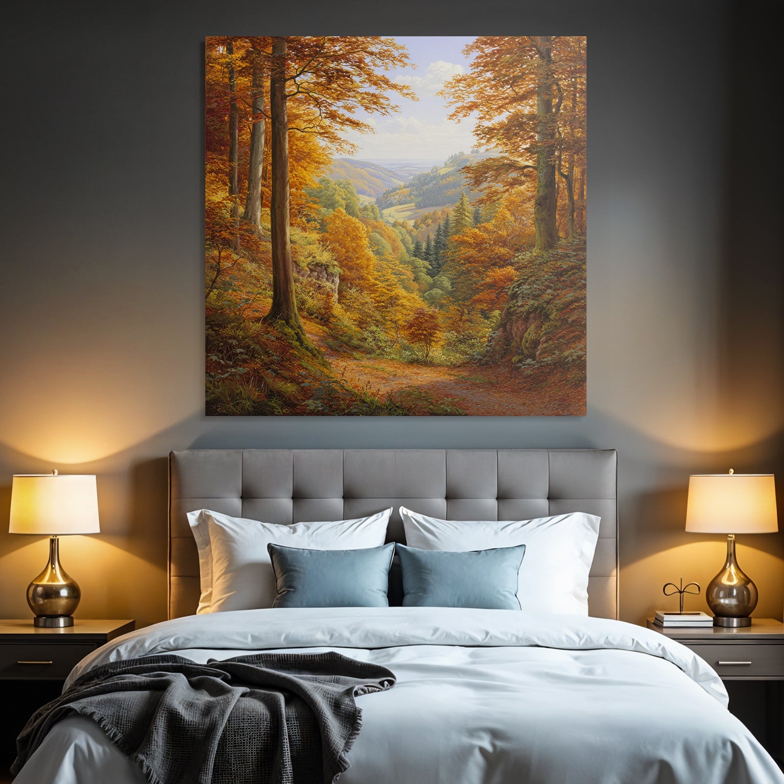 Landschaft Mit Bäumen Und Hügeln