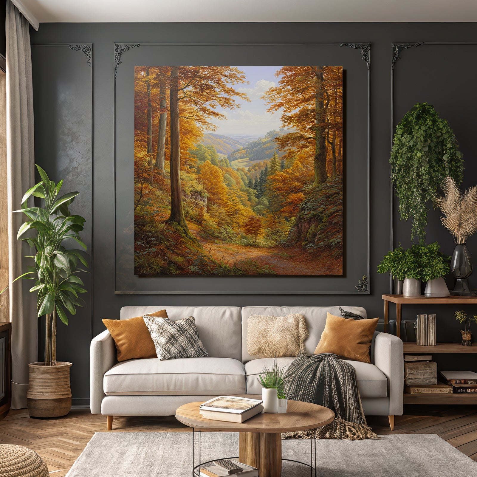 Landschaft Mit Bäumen Und Hügeln