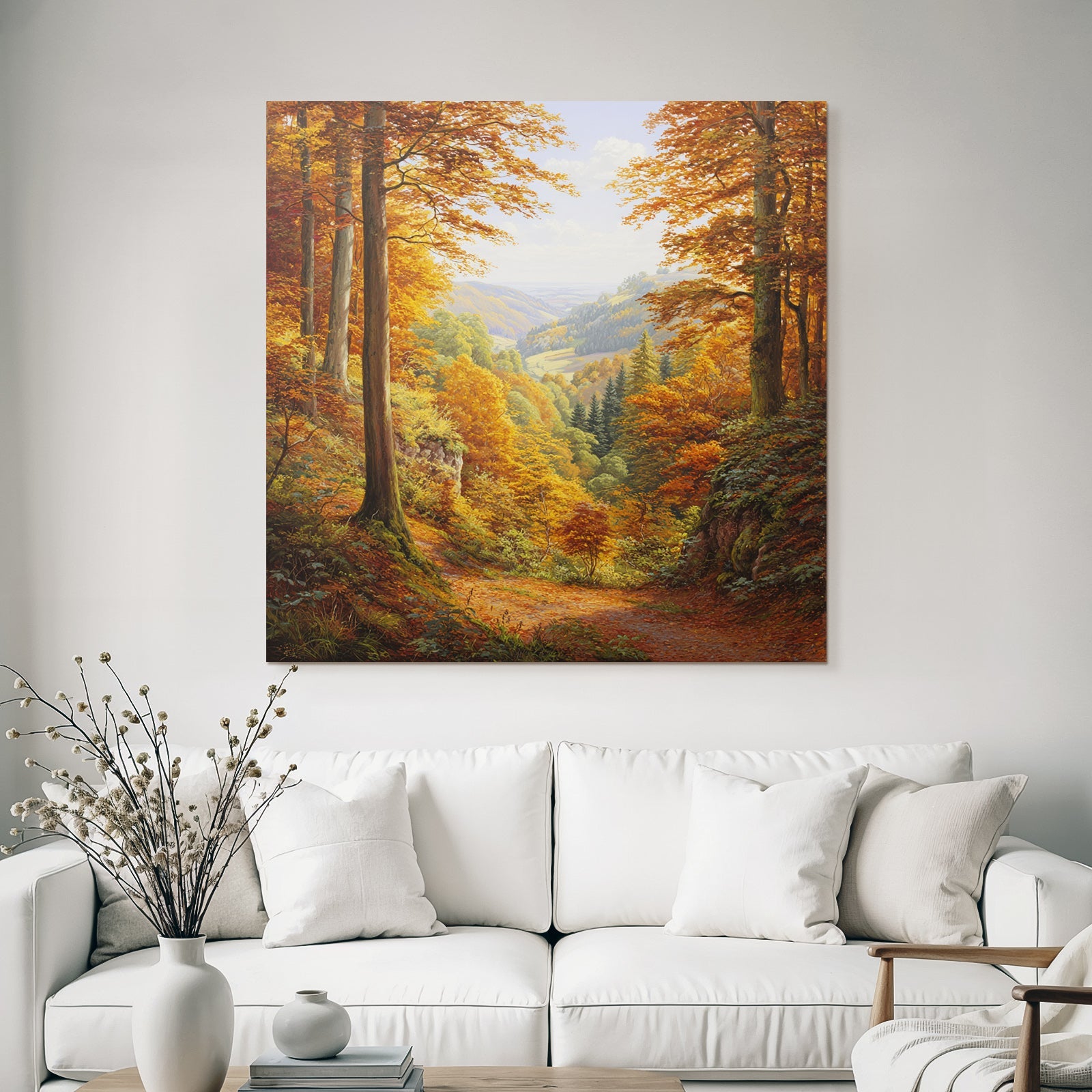 Landschaft Mit Bäumen Und Hügeln