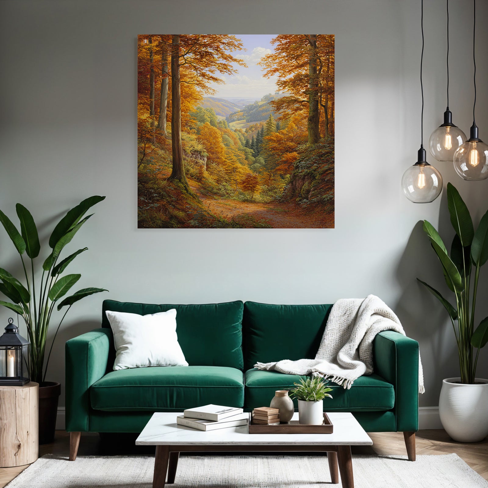 Landschaft Mit Bäumen Und Hügeln