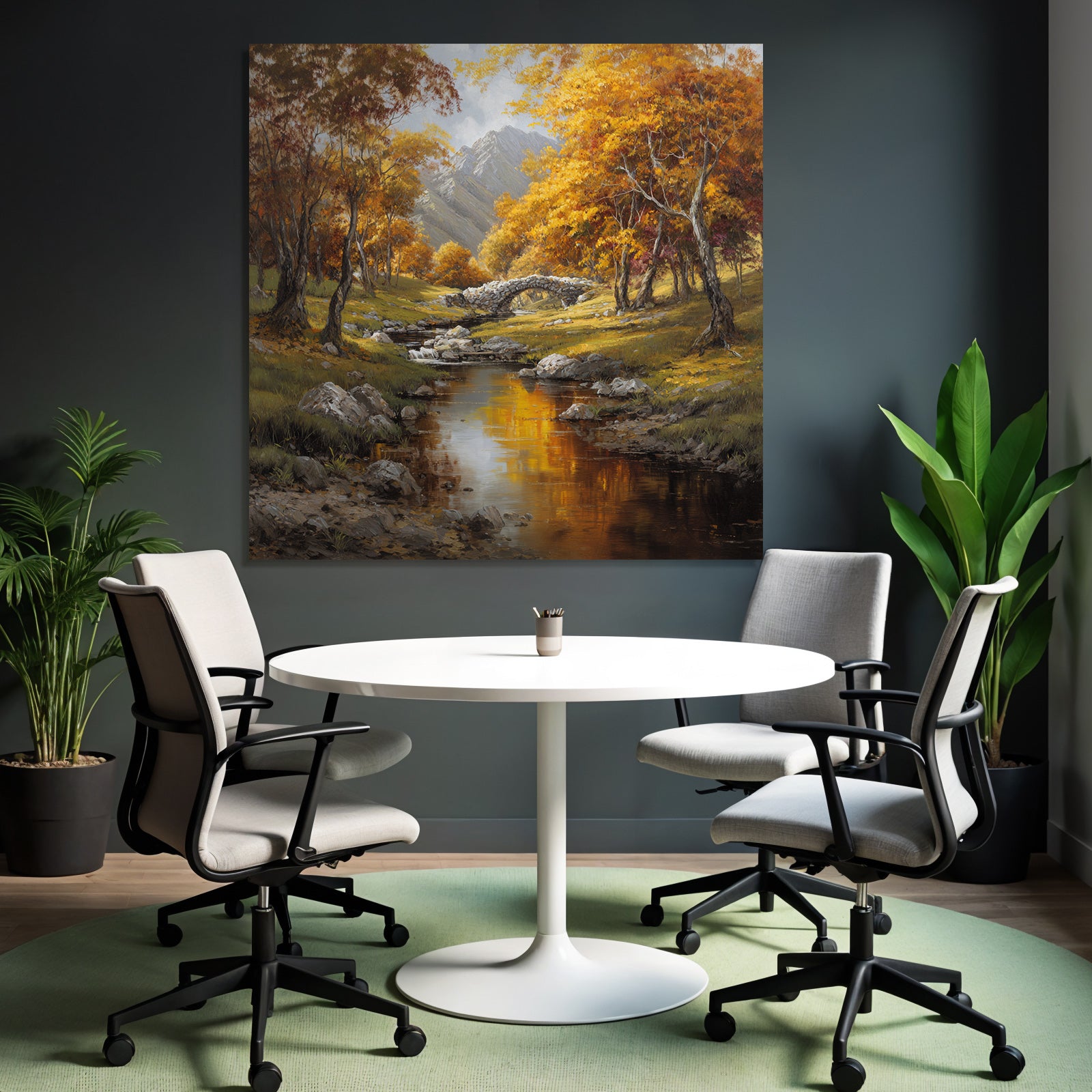 Landschaft Mit Fluss Und Brücke