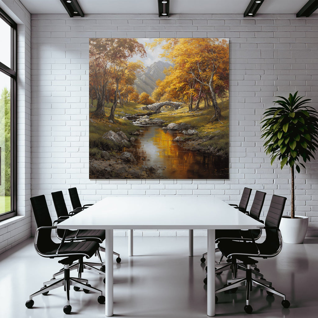 Landschaft Mit Fluss Und Brücke