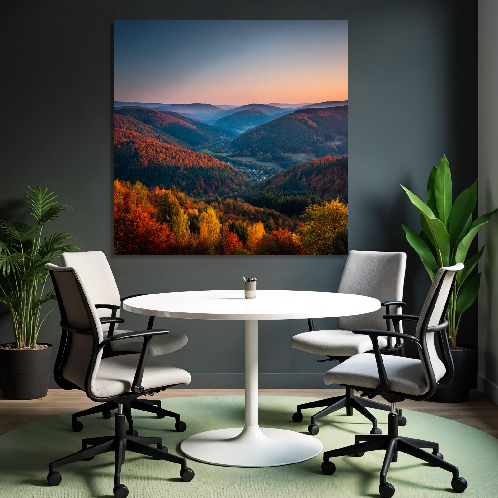Landschaft Mit Hügel Färben Skyszenario