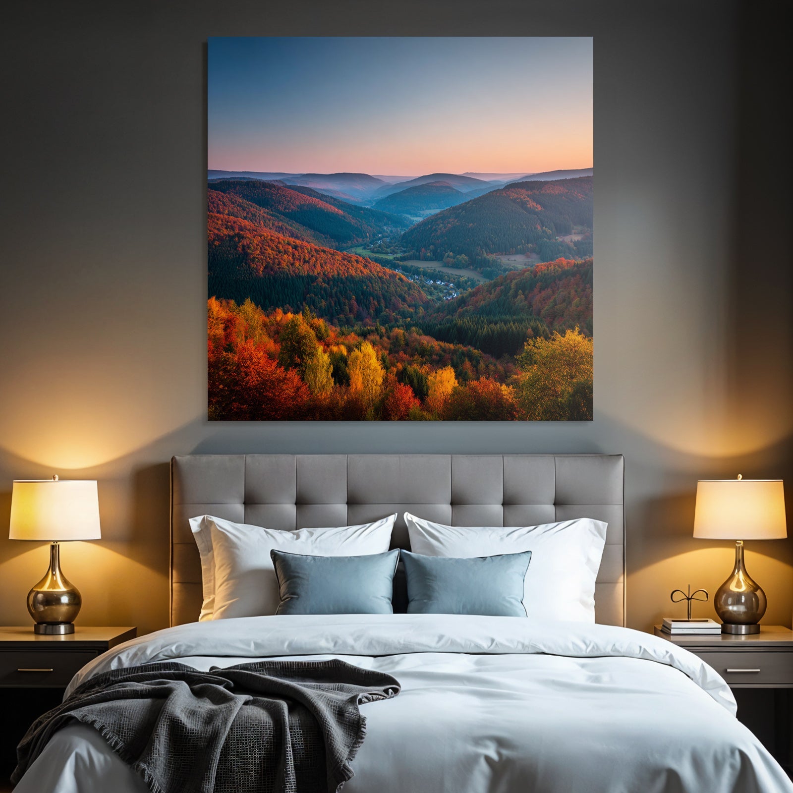 Landschaft Mit Hügel Färben Skyszenario