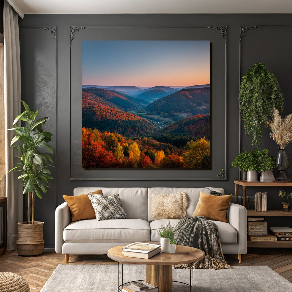 Landschaft Mit Hügel Färben Skyszenario
