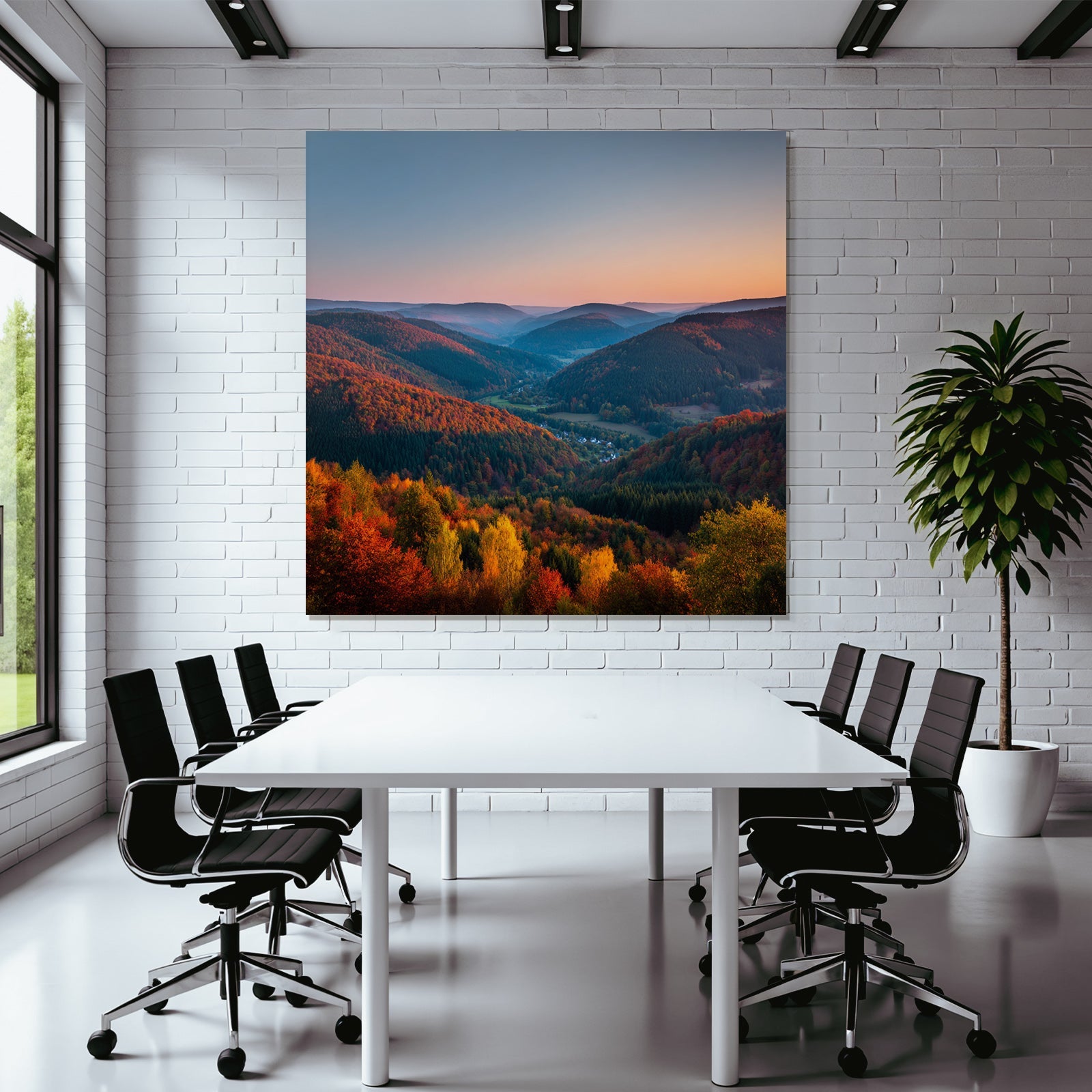 Landschaft Mit Hügel Färben Skyszenario
