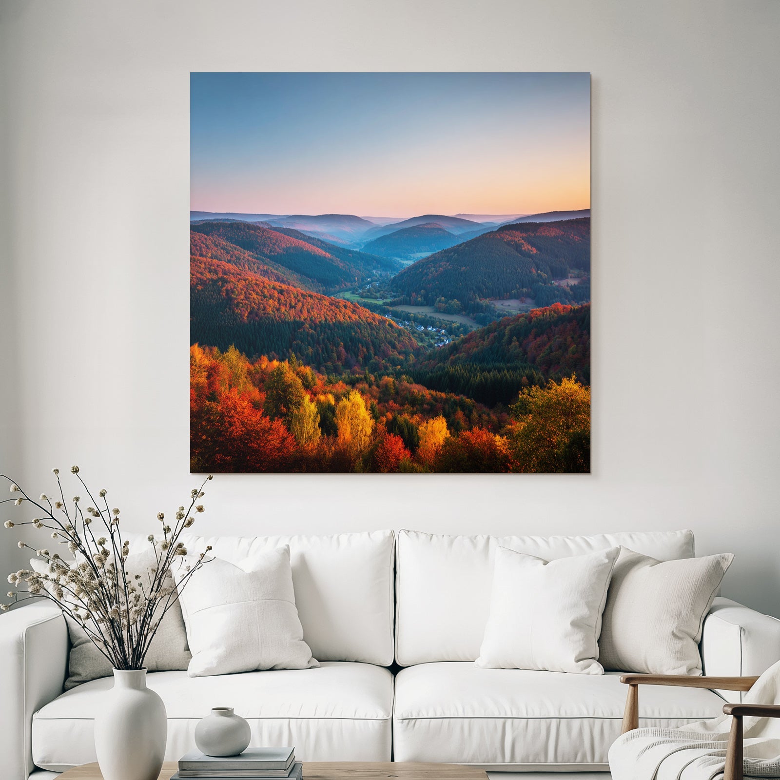Landschaft Mit Hügel Färben Skyszenario