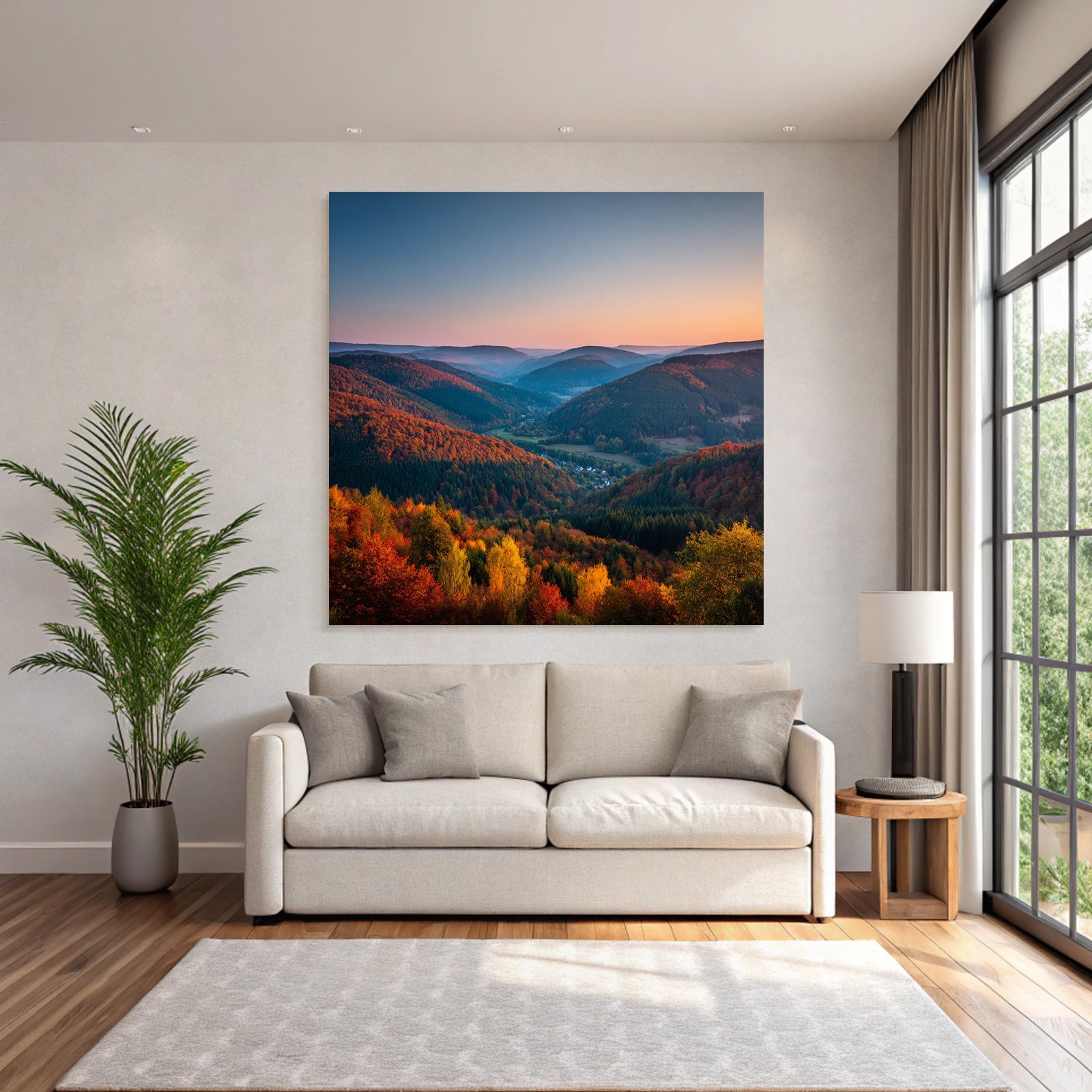 Landschaft Mit Hügel Färben Skyszenario