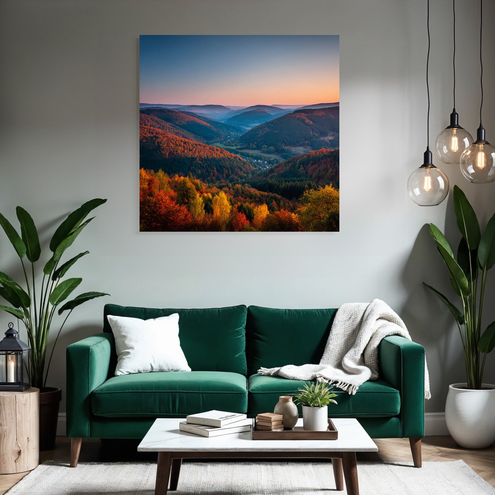 Landschaft Mit Hügel Färben Skyszenario