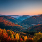Landschaft Mit Hügel Färben Skyszenario | Herbst | Jahreszeiten