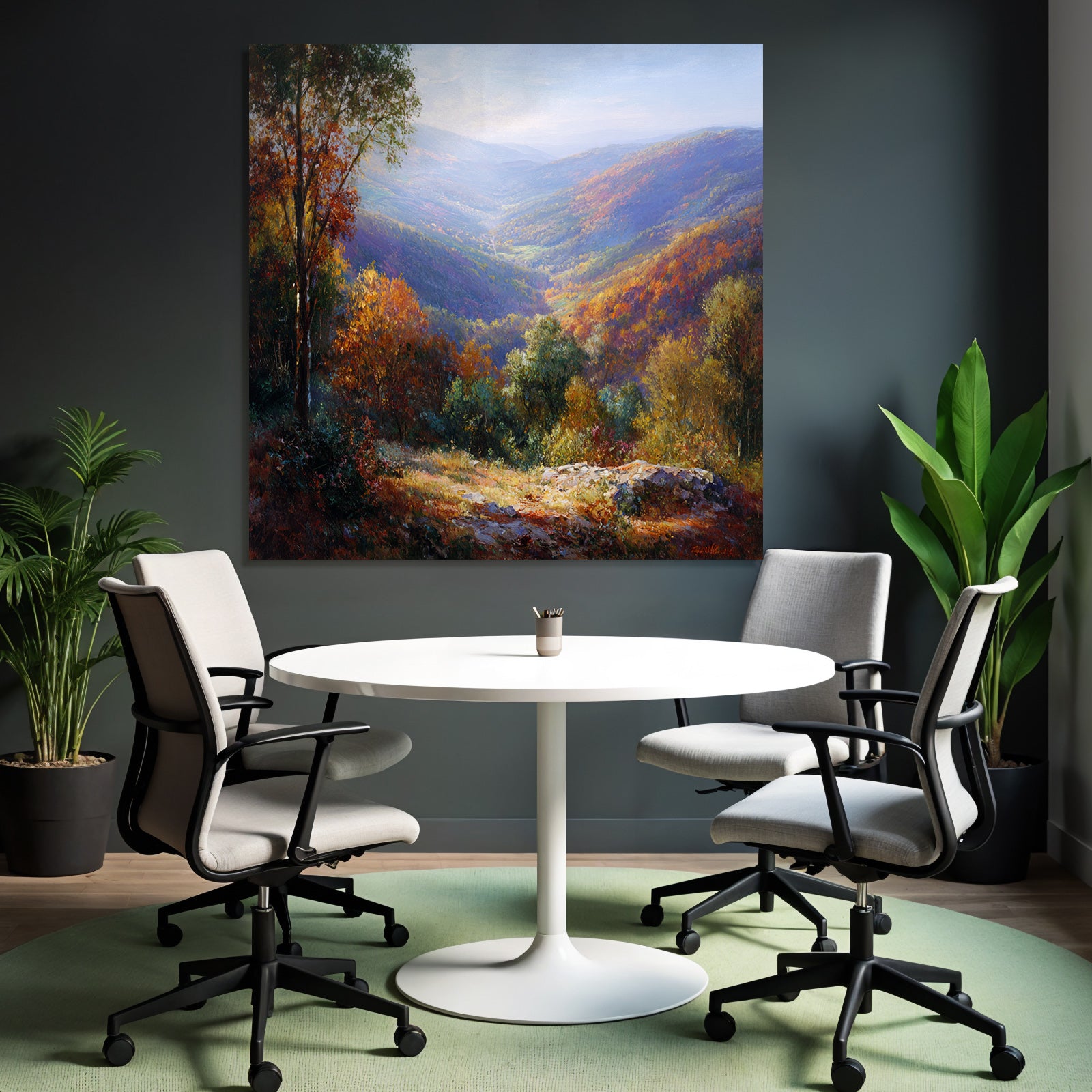 Liche Landlandschaft Mit Bäumen Und Tälern