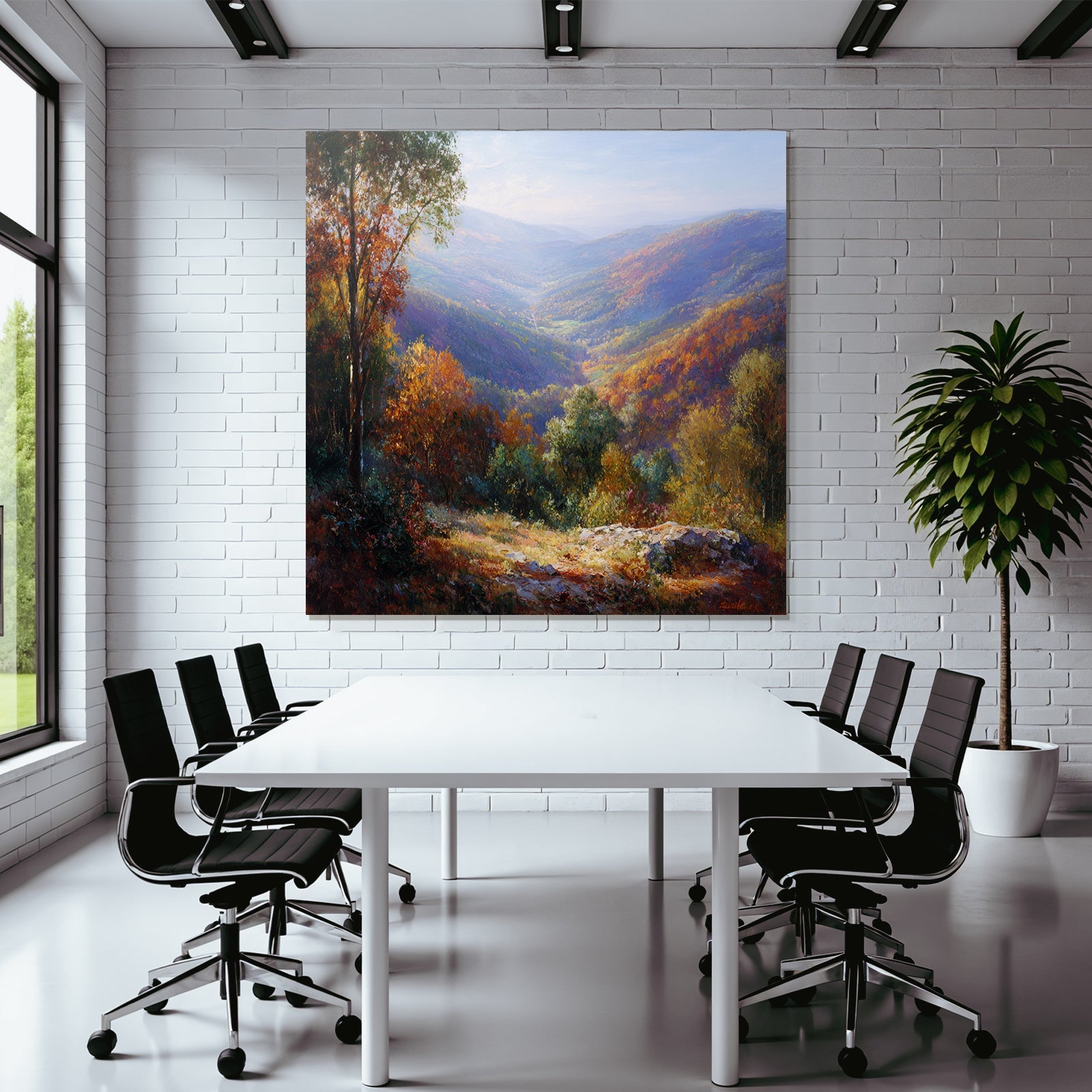 Liche Landlandschaft Mit Bäumen Und Tälern