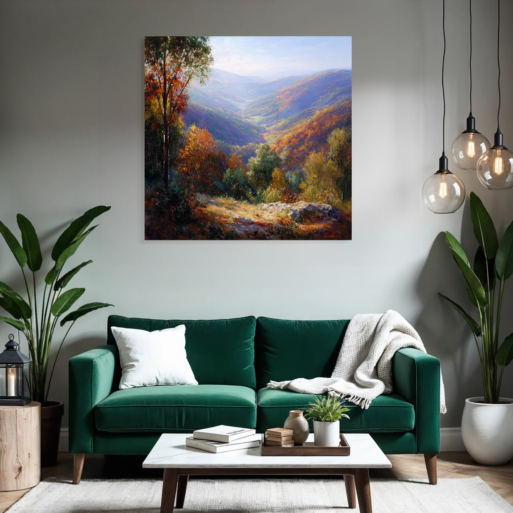 Liche Landlandschaft Mit Bäumen Und Tälern