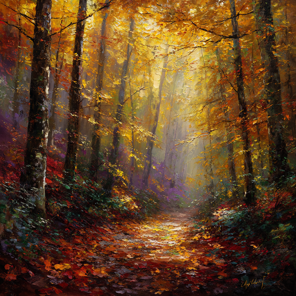 Licher Waldweg Mit Bunten Blättern | Herbst | Jahreszeiten