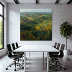 Malerei Von Landschaft Mit Farben Und Hügeln