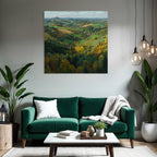 Malerei Von Landschaft Mit Farben Und Hügeln