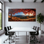 Landschaft Mit Bäumen Und Bergen Im Hintergrund Sonnenuntergang
