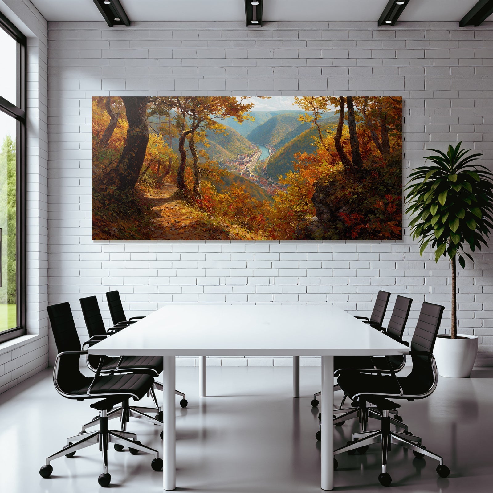 Landschaft Mit Lebhaften Folien Und Einem River Im Tal